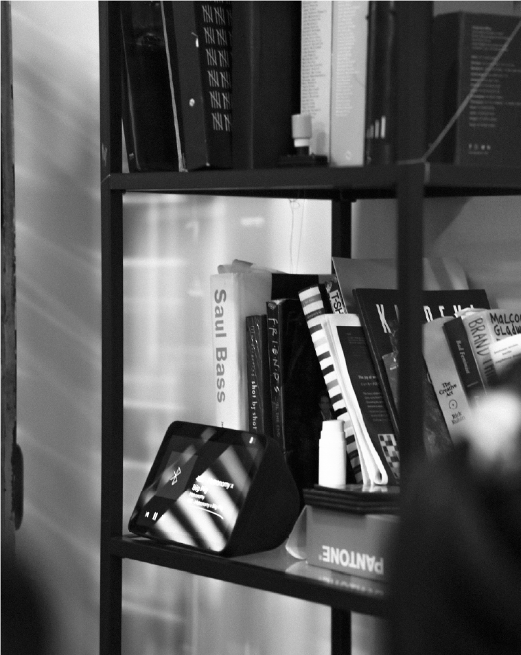 Shelf with books
