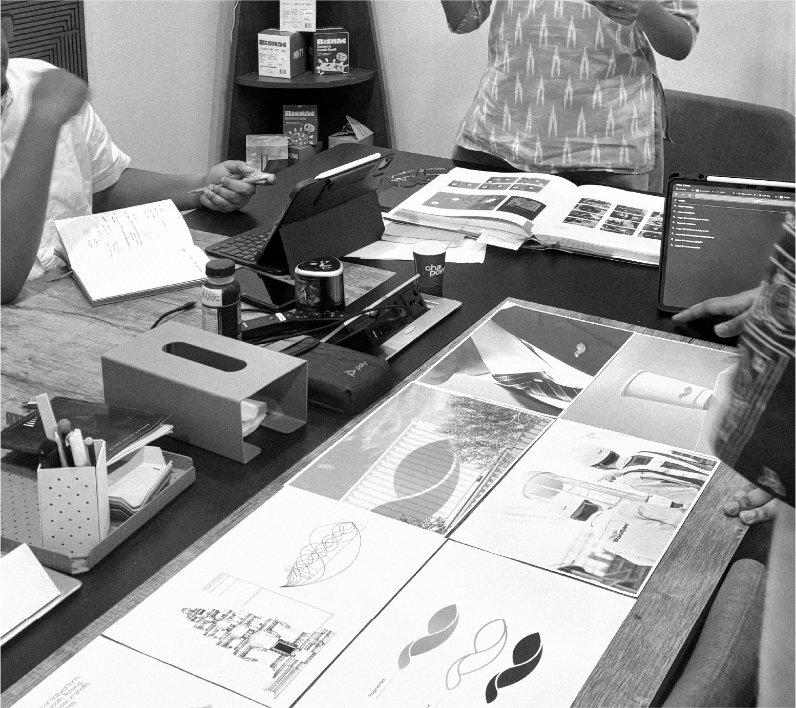 Team working at desk